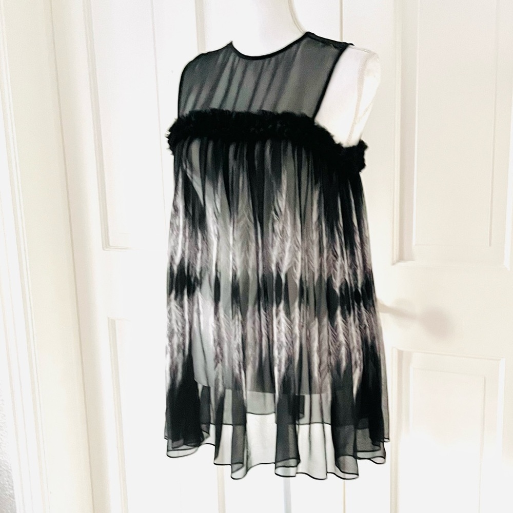Thomas Wylde black semi sheer sleeveless top S